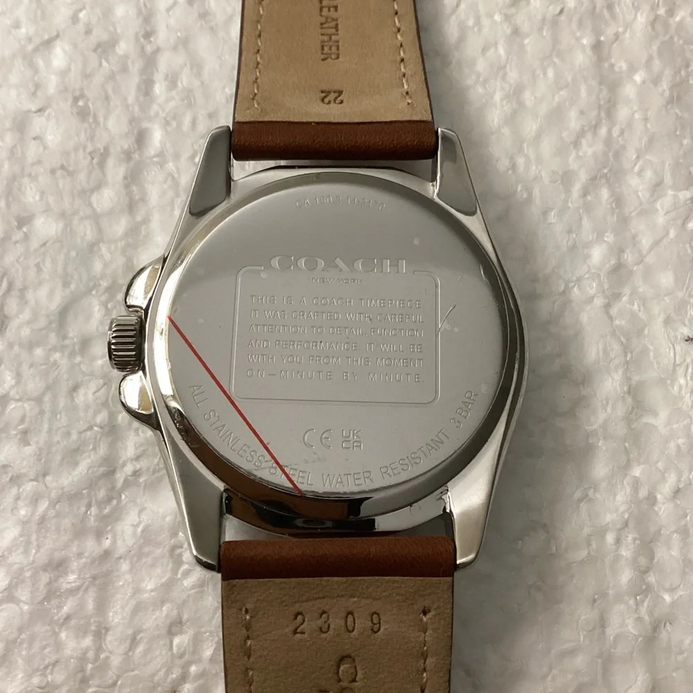 Coach Men's Greyson Brown Leather Strap Watch